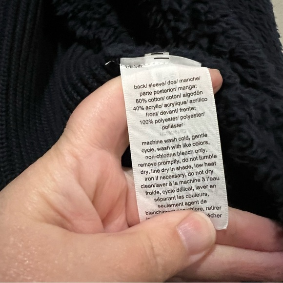 Tommy Hilfiger Large Navy Blue Waterfall Open Front Draped Cardigan Sweater C - Picture 5 of 6